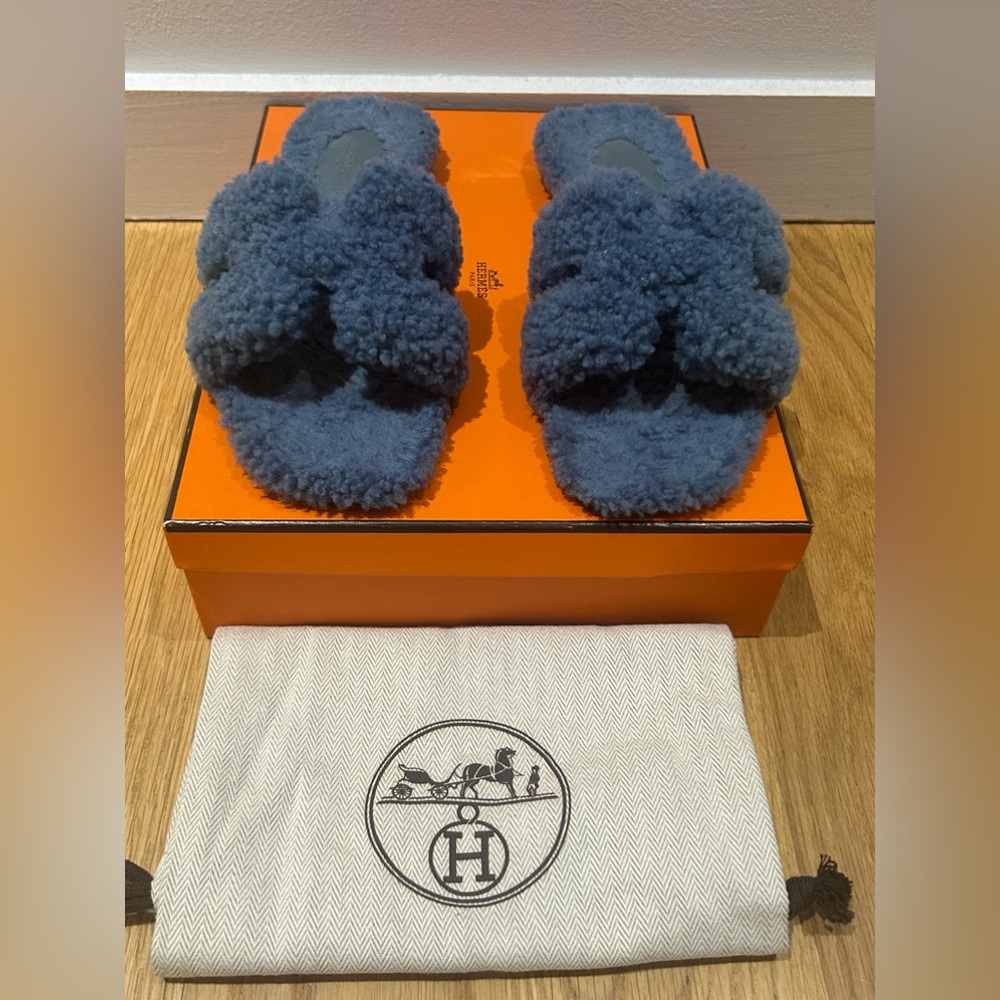 Hermès Woolskin Oran Sandals